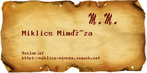 Miklics Mimóza névjegykártya